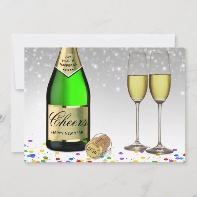 Garrafa de vinho espumante de 2025 (Frente)