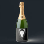 Garrafa de vinho espumante de festa de casamento<br><div class="desc">Garrafa de vinho espumante de festa de casamento - fácil de personalizar com nomes e data de casamento</div>