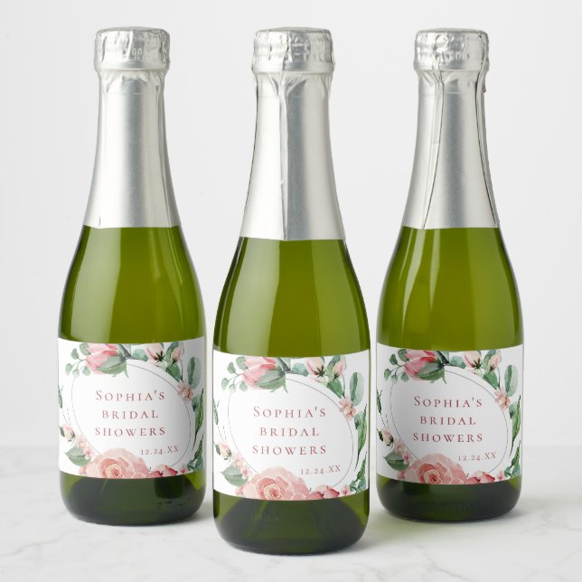 Garrafa de Vinho Espumante Mini Rosa Floral Verde  (Garrafas)
