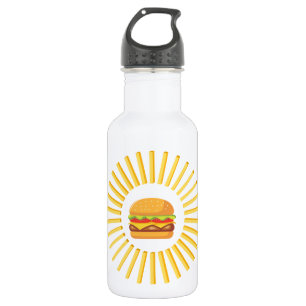 Garrafa Delicioso hamburguer com batatas fritas