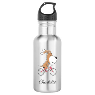 Garrafa Desenho Animado Cachorro Fofinho Bicicleta Ciclism