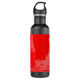 Garrafa Desenho da Catedral Vermelha da Rua de Moscou