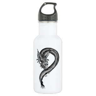 Garrafa Design branco e preto do dragão