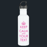 Garrafa Design cor-de-rosa | de KeepCalm customizável<br><div class="desc">Design cor-de-rosa | de KeepCalm customizável. Bonito para esportes e acampamento.</div>