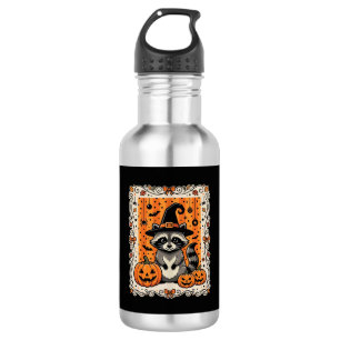Garrafa Design de Abóbora de Halloween de Guaxinim Assusta