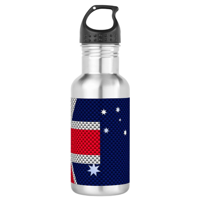Garrafa Design de bandeira da Austrália no Estilo de Cromo (Frente)
