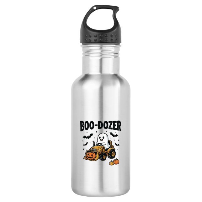 Garrafa Design de Bulldozer Fantasma de Halloween Boo-Doze (Frente)