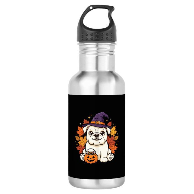 Garrafa Design de cachorro de abóbora de Halloween de Bull (Frente)
