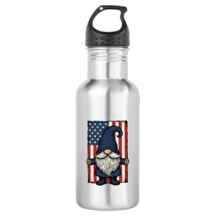 Garrafa Design de Camisa de Bandeira Vintage Gnome Patriot