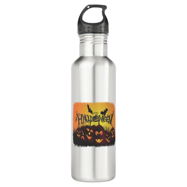 Garrafa Design de Feliz Halloween Engraçado (Frente)