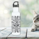 Garrafa Design de Impressão de Paw Mãe de Gato Preto e Bra<br><div class="desc">Apresentando a nossa "Gata Negra e Branca Mãe Paw Imprime Design Garrafa de Água de Aço Inoxidável" - o acessório perfeito para todas as mães de gatos em movimento! Apresentando um design branco e preto na moda, enfeitado com estampas adoráveis de pata de gatos e a frase mais sentida "Cat...</div>