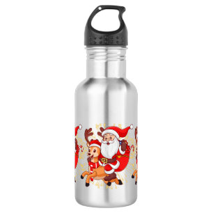 Garrafa **"Design de Papai Noel Divertido – Roupa Alegre e