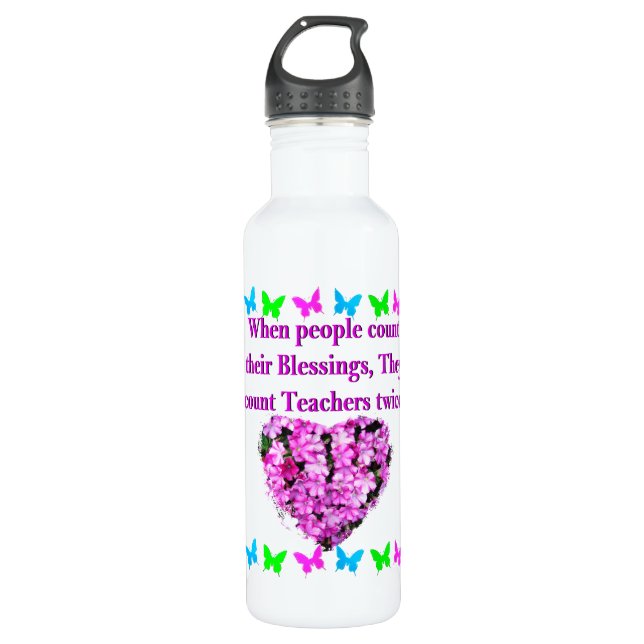 Garrafa DESIGN DE PROFESSOR FLORAL DE PINCO bonito (Frente)