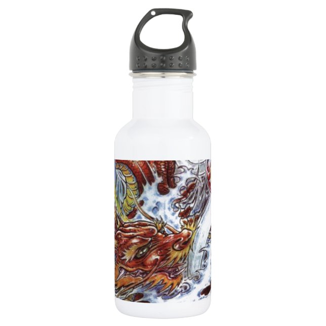 Garrafa Design de Tatuagem do Dragão Japonês (Frente)