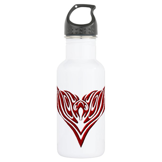 Garrafa Design de Tatuagem Tribal de Pássaro Vermelho (Frente)