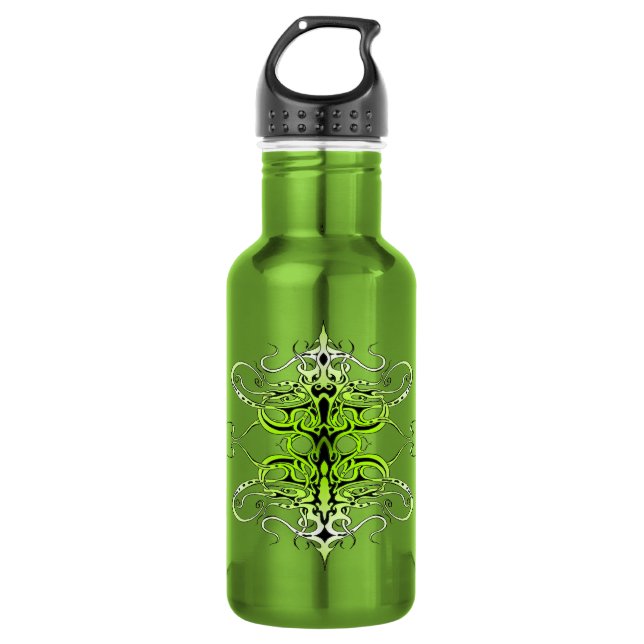 Garrafa Design de Tatuagem Tribal Personalizada Verde (Frente)
