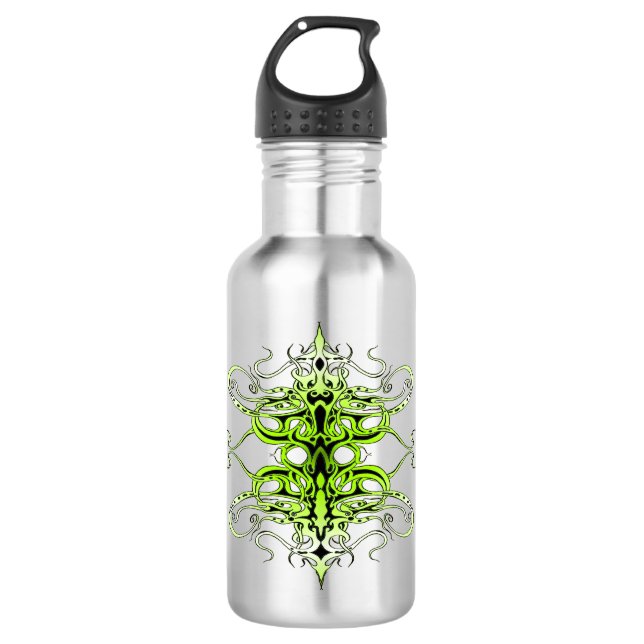 Garrafa Design de Tatuagem Tribal Personalizada Verde (Frente)