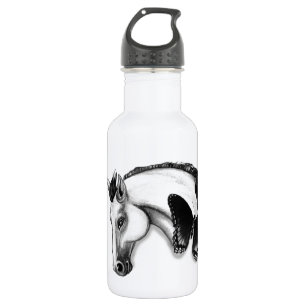 Garrafa Design do cavalo branco e da borboleta