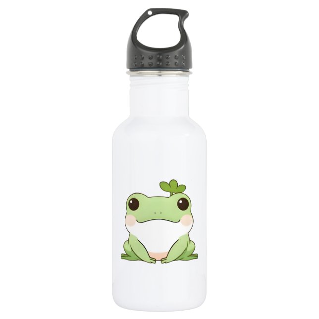 Garrafa Design Kawaii de Sapo Chibi Simples e Fofo (Frente)