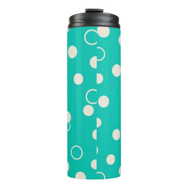 Garrafa DESIGN Padrão Gráfico em Turquesa e Branco (Frente)