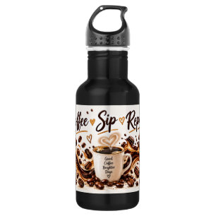 Garrafa Design para Amantes de Café 'Coffee Sip Repeat'