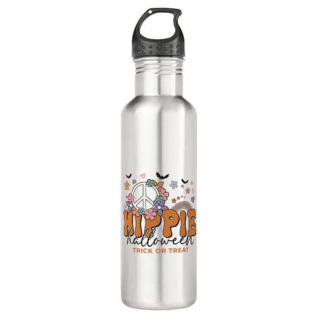 Garrafa Dia de as Bruxas engraçado dizendo Hippie Hallowee (Frente)