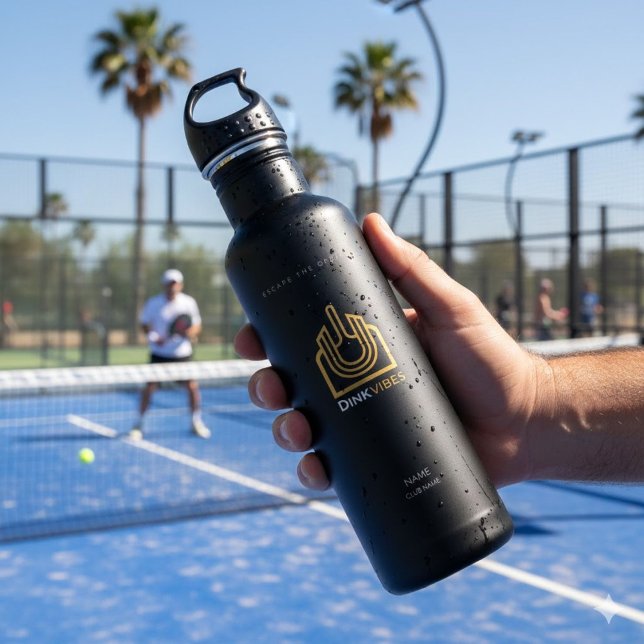 Garrafa DINKVIBES Elite Luxury Custom Name Water Bottle -  (Criador carregado)