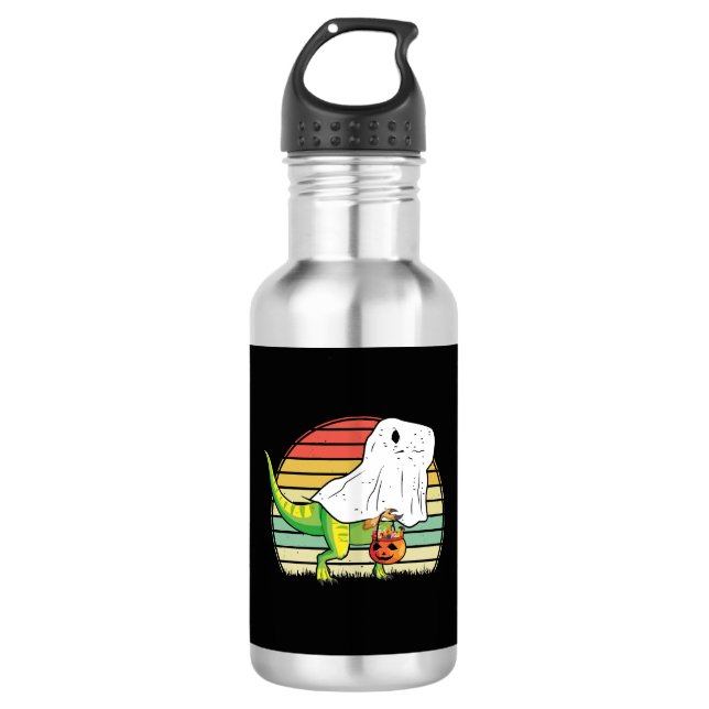 Garrafa Dino Fantasma Engraçado Halloween (Frente)
