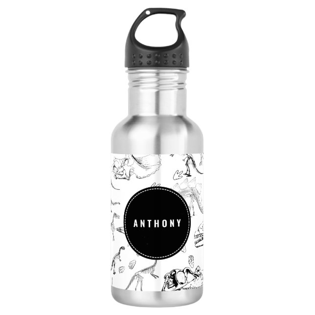 Garrafa Dinossaur Fossil Bones Personalizado Escola (Frente)