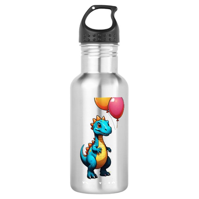 Garrafa Dinossauro azul com balões (Frente)