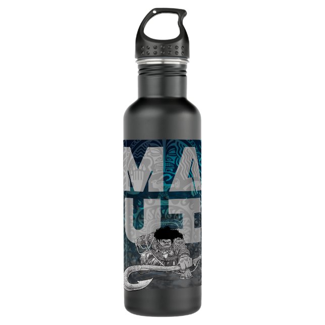 Garrafa Disney Moana Maui Tattoo - Letra Stack Portra (Frente)