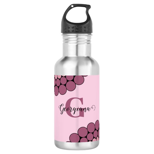 Garrafa Dot Floral Rosa Radiante Personalizado Dusky Manda (Frente)