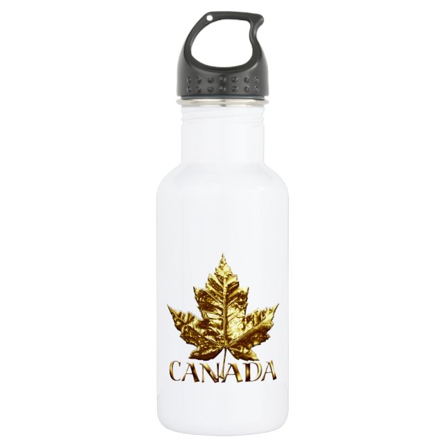 Garrafa Dourada Medalha Maple Leaf Souvenir no Canadá (Frente)