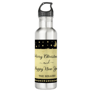 Garrafa Douradas estrelas brilhantes de Natal, patas em ou