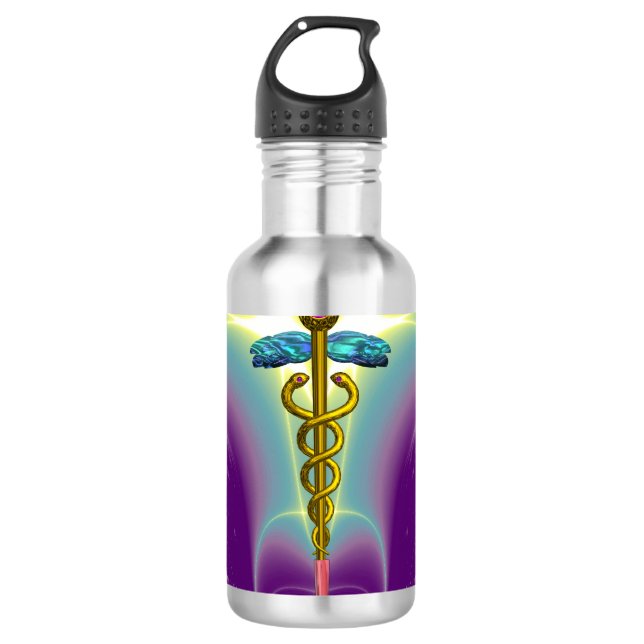 GARRAFA DOURADO SÍMBOLO MÉDICO DO CADUEUS (Frente)