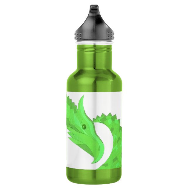 Garrafa Dragão do coração do verde limão em branco (Direita)
