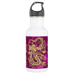 Garrafa Dragão Dourado magenta Satin Impressão