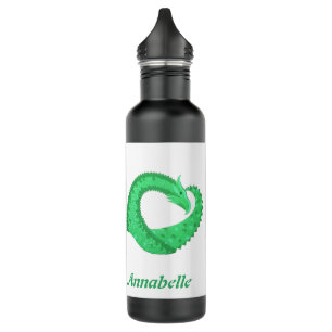 Garrafa Dragão verde personalizado em branco