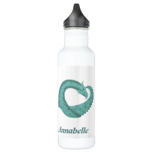 Garrafa Dragão verde-sábio personalizado em branco