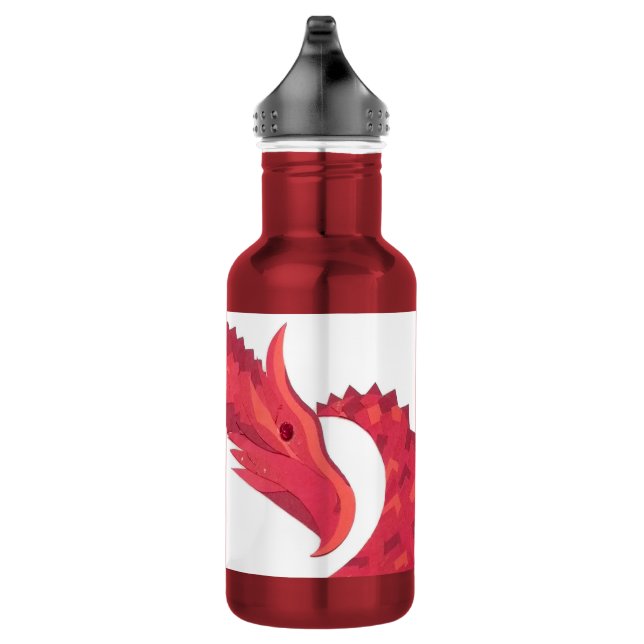 Garrafa Dragão vermelho em branco (Direita)