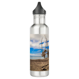 Garrafa Driftwood trabalho de arte em Hokitika Beach, Nova