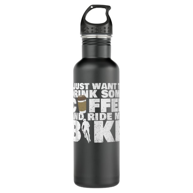 Garrafa Drink Some Coffee And Ride My Bike - Cycling  (Frente)