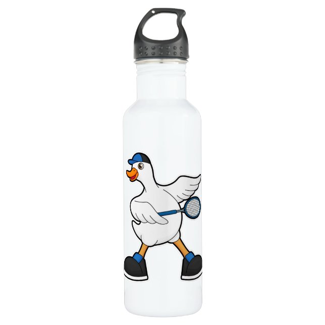 Garrafa Duck at Tennis with Tennis racket & Cap (Frente)