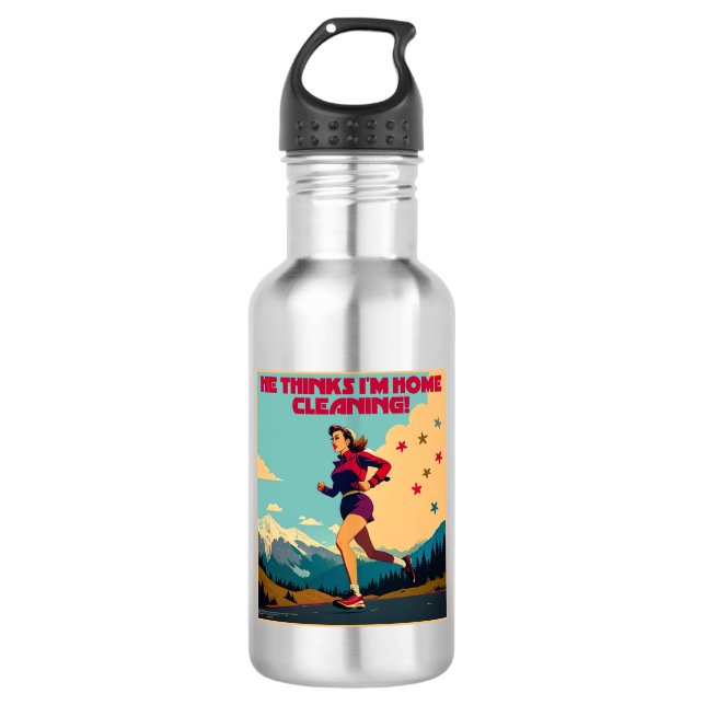 Garrafa Ele acha que estou em casa limpando Sassy Runner (Frente)