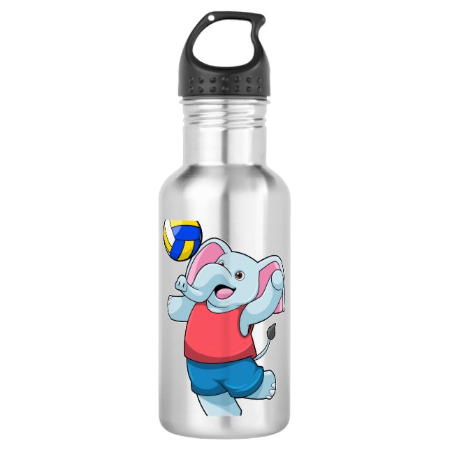 Garrafa Elefante como jogador de voleibol (Frente)