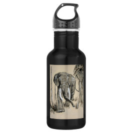 Garrafa Elefante Passando Pela Arte De Savana