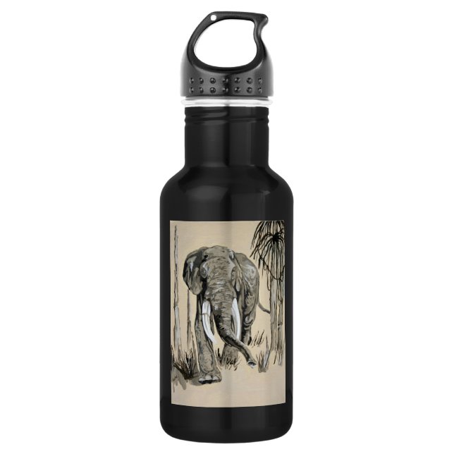Garrafa Elefante Passando Pela Arte De Savana (Frente)