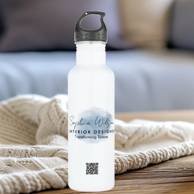 Garrafa Elegante Assinatura em Aquarela para Negócios Prof (Criador carregado)