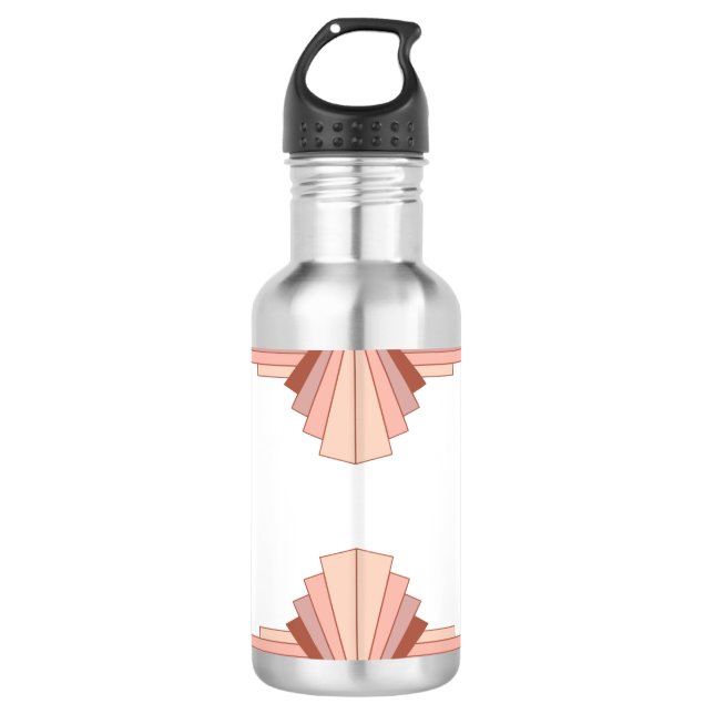 Garrafa Elementos de arte deco numa paleta dourada rosa (Frente)