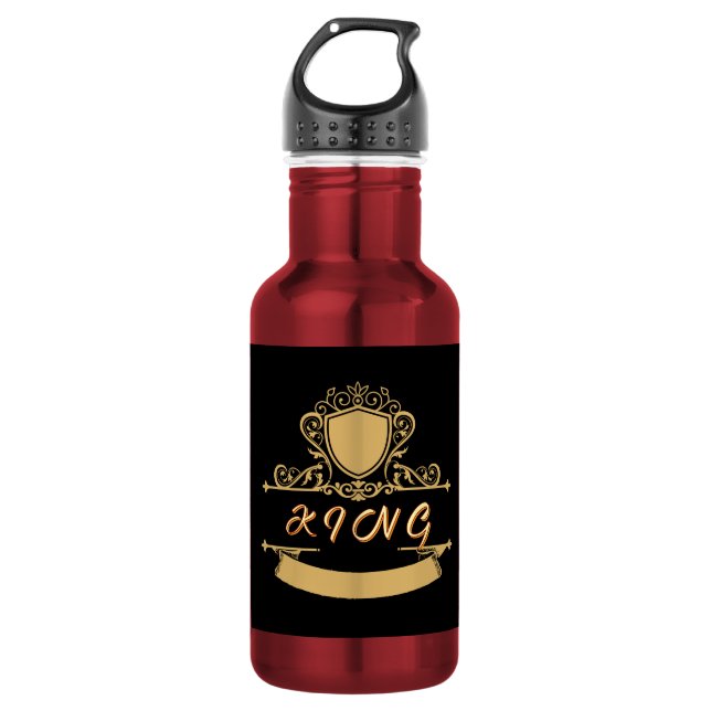 Garrafa Emblema Escudo Dourado Personalizado KING Recipien (Frente)